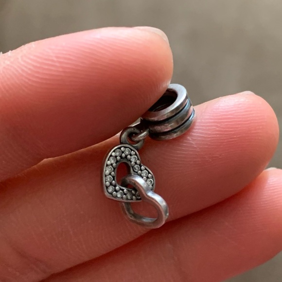 Retired Pandora Interlocking Love Dangle Charm - Pandora Store Exclusive 925 - Picture 8 of 9